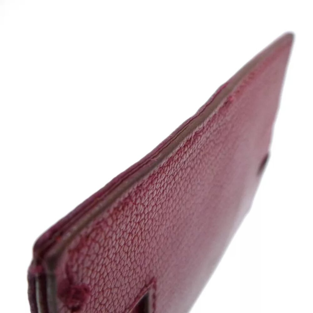 Authentic HERMES Rodrigue Card Holder C in Square Red Leather - Picture 12 of 12